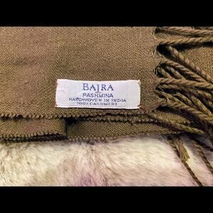 Bajra 100% Cashmere Pashmina Scarf Wrap Brown Handwoven